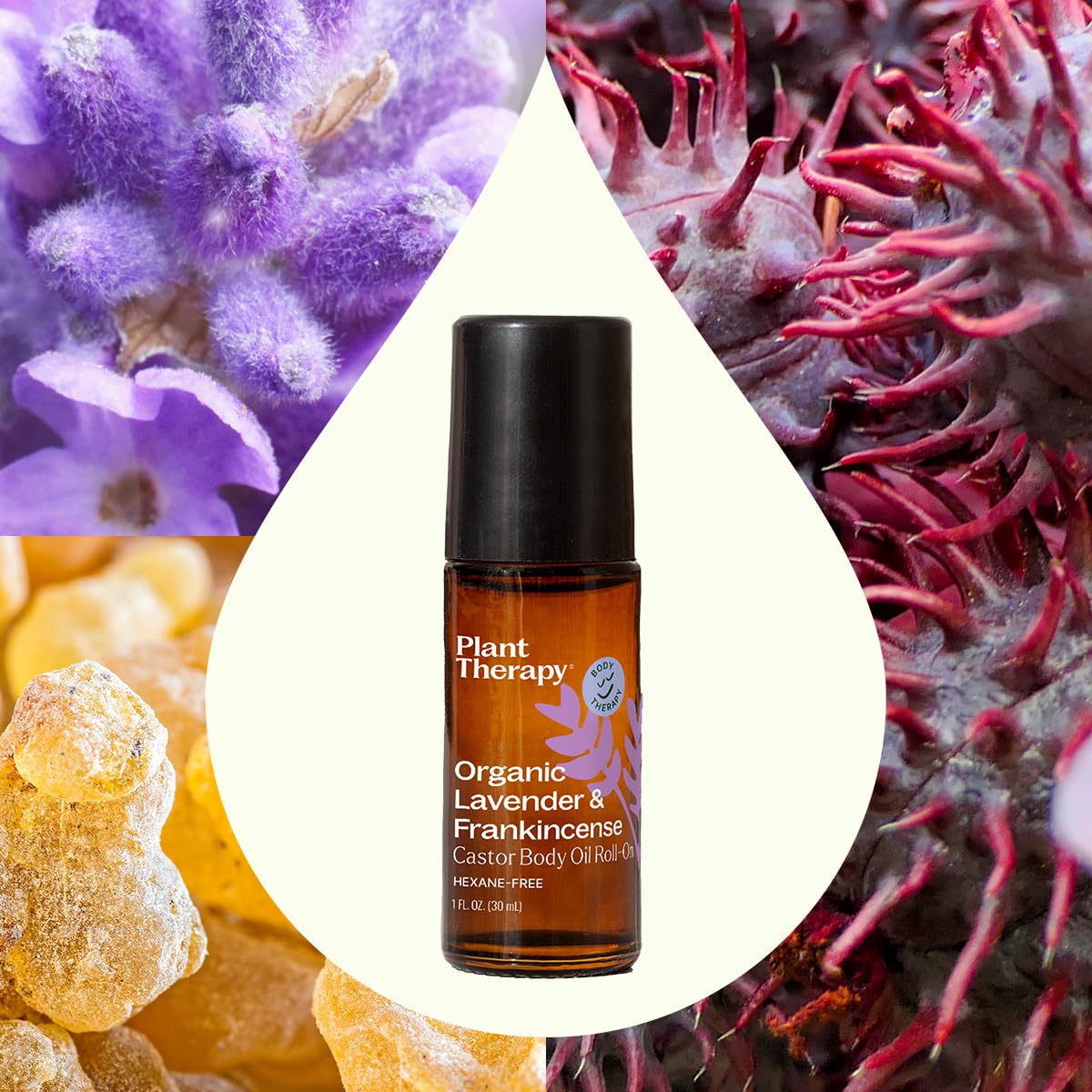 Plant Therapy roll-on cap in use demonstrating easy targeted application.