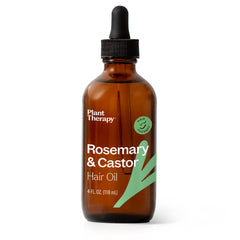 Plant Therapy rosemary-castor-oil 4oz bottle promotes follicle-ready hair growth potential.