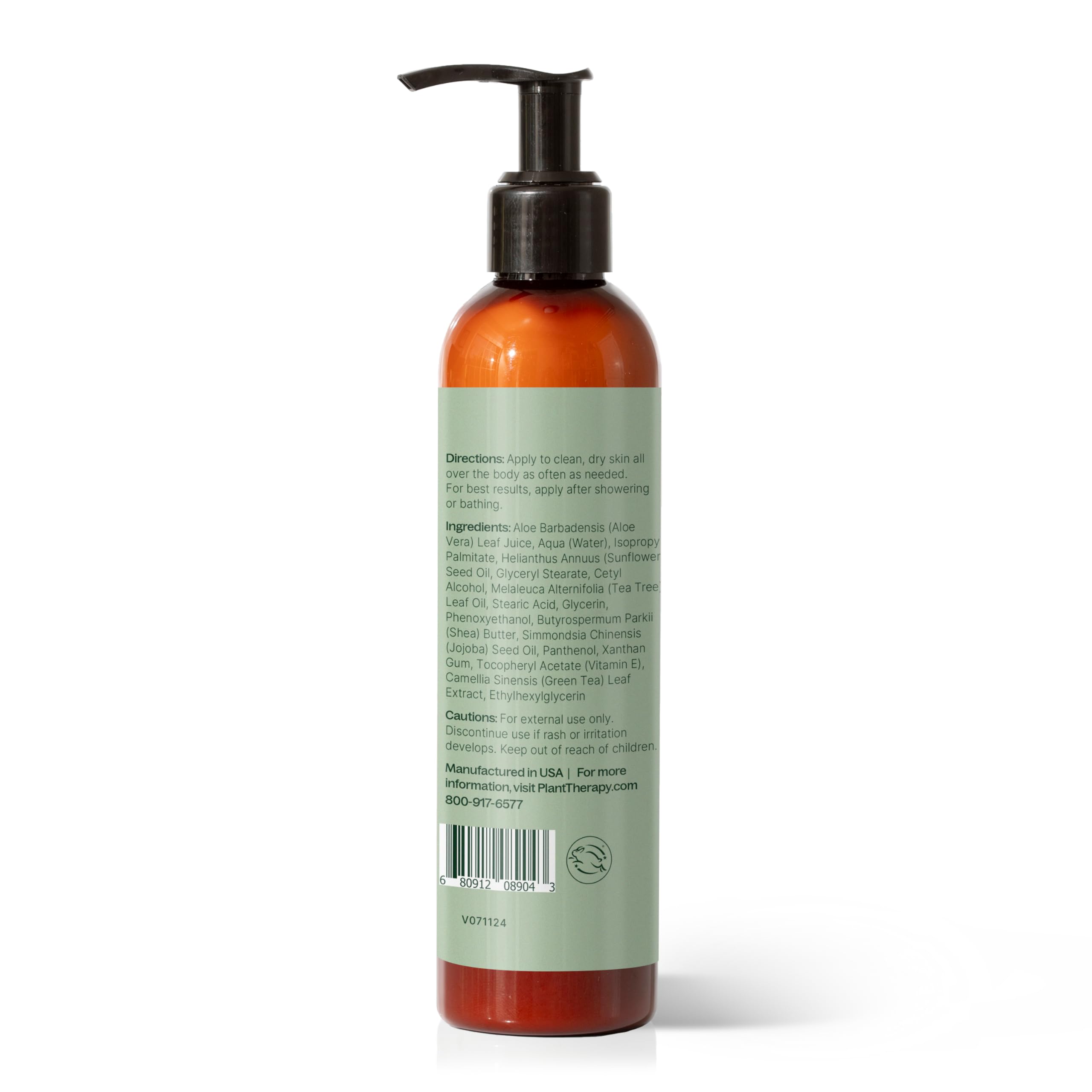 Applying Plant Therapy Tea Tree Body Lotion after shower for smooth skin