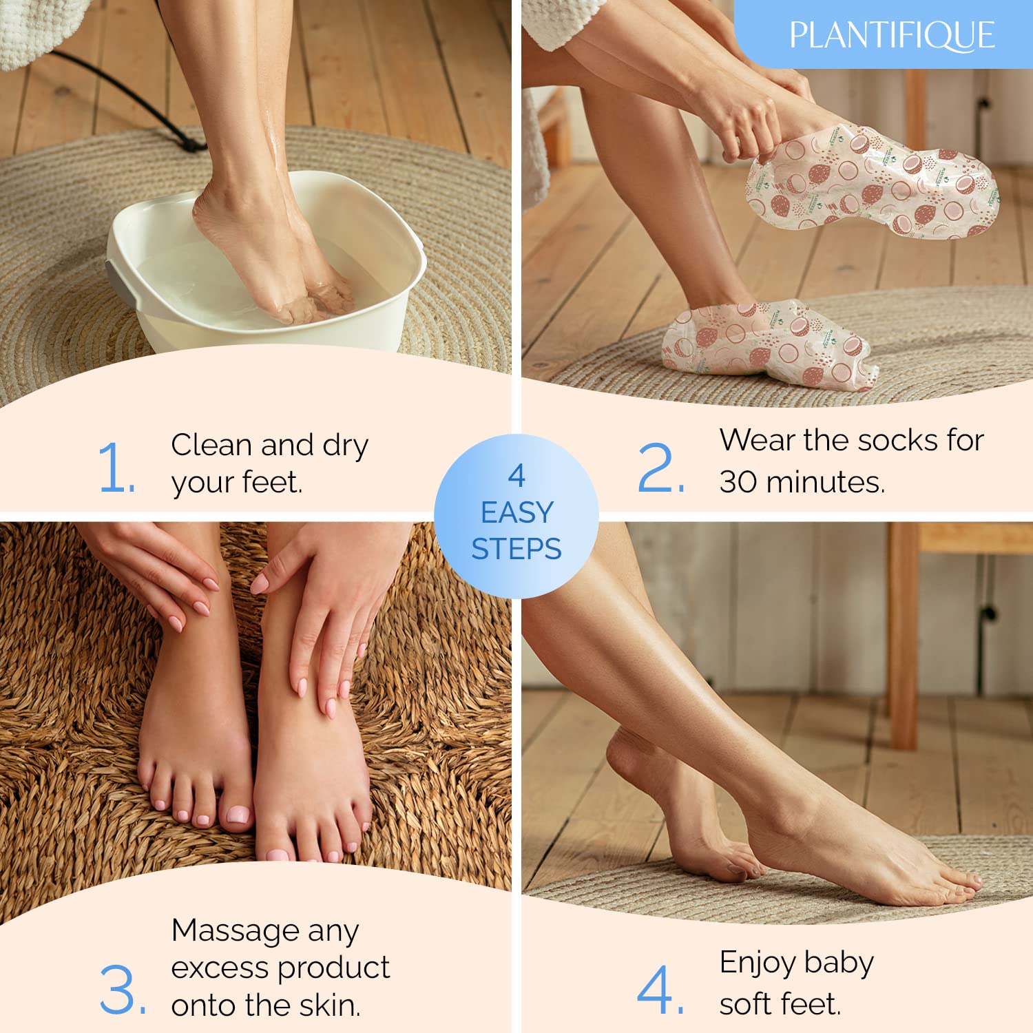 Plantifique foot mask package unboxing highlighting gift-ready packaging.