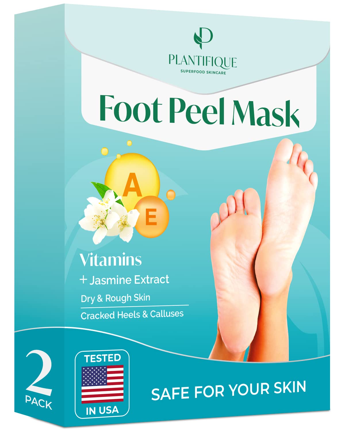 PLANTIFIQUE Foot Peeling Mask packaging ready for an at-home spa ritual