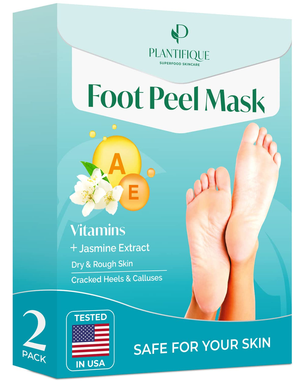 PLANTIFIQUE Foot Peeling Mask packaging ready for an at-home spa ritual