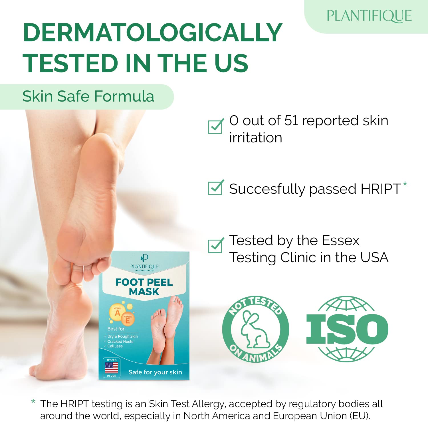 PLANTIFIQUE Foot Peeling Mask step wash depicts removal revealing refreshed skin
