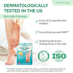 PLANTIFIQUE Foot Peeling Mask step wash depicts removal revealing refreshed skin