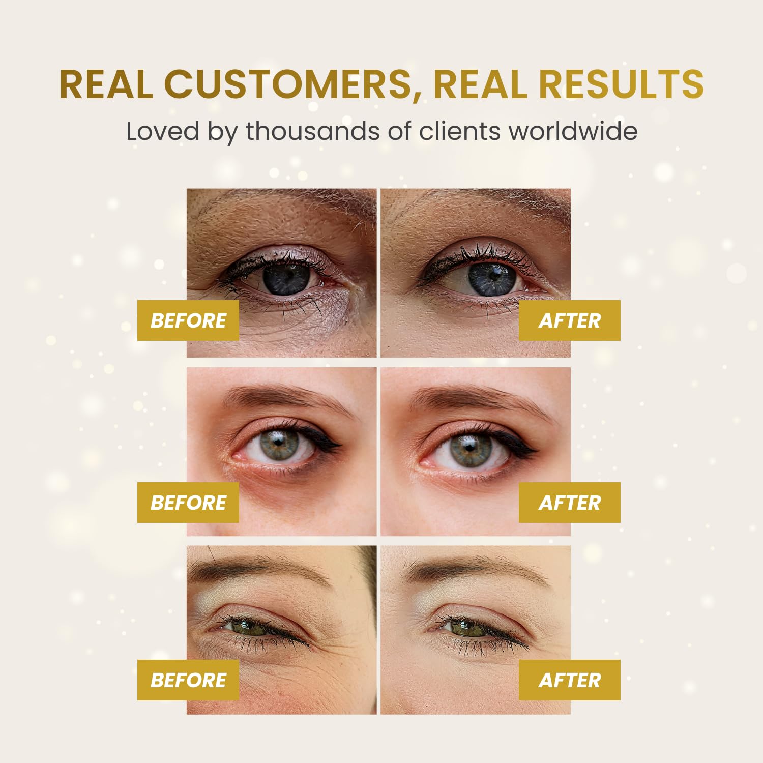 PLANTIFIQUE Gold Eye Patches application demonstrates convenient at-home rejuvenation ritual.