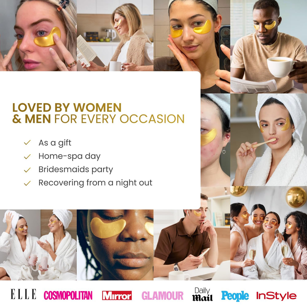 PLANTIFIQUE Gold Eye Patches vegan formula emphasizes clean, gentle skincare.