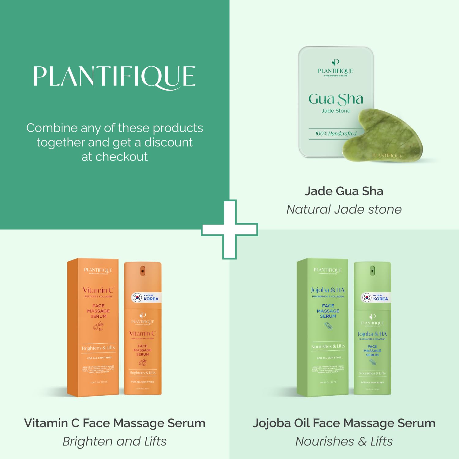 Plantifique Gua Sha jade stone closeup showing authentic jade and smooth glide