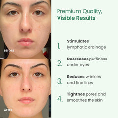 PLANTIFIQUE Jade Guasha stone sculpt features facial contouring and improved circulation.