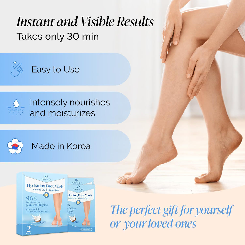 Plantifique Korean Foot Mask ingredients coconut avocado shea for moisture.