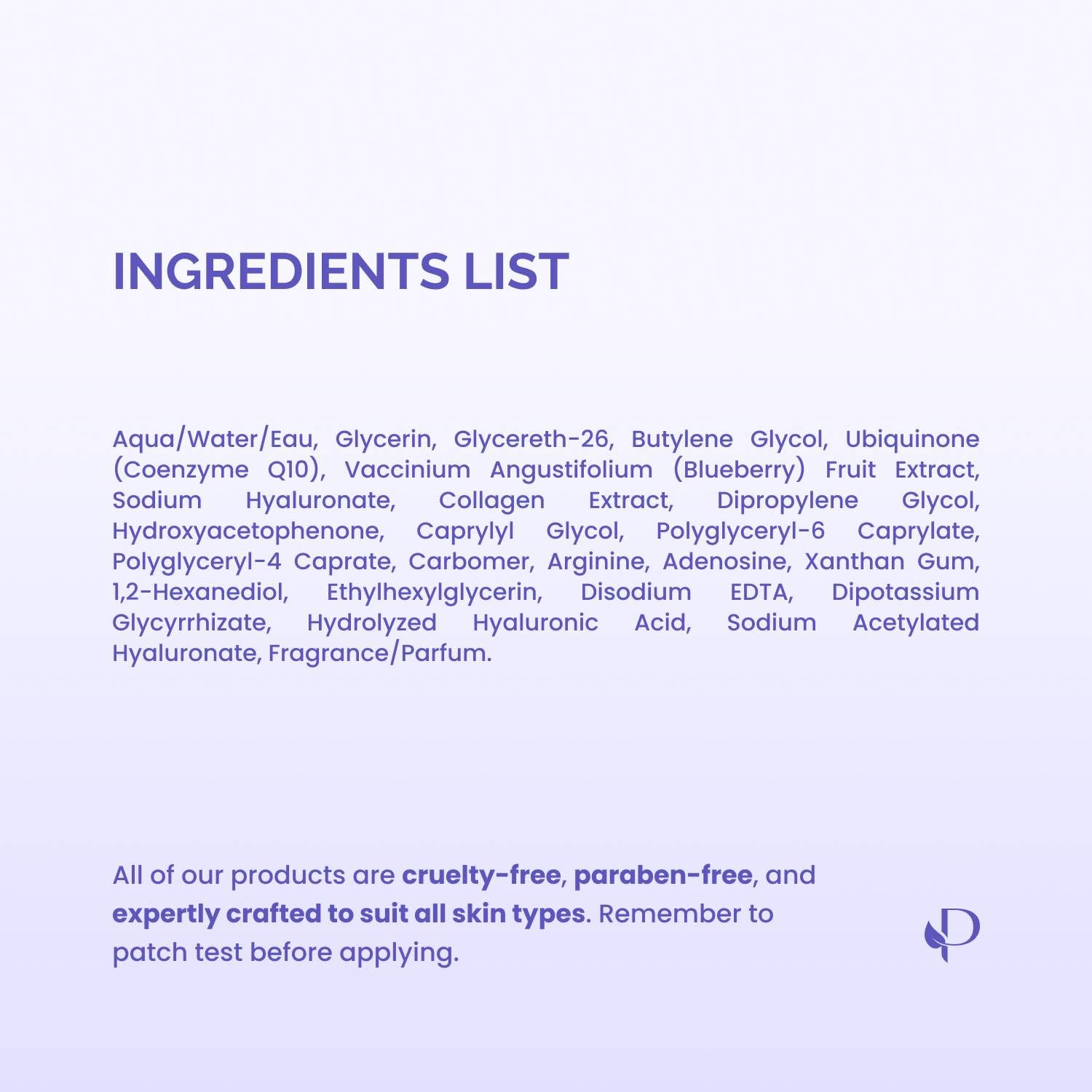 PLANTIFIQUE natural plant-based ingredients label signals gentle skincare
