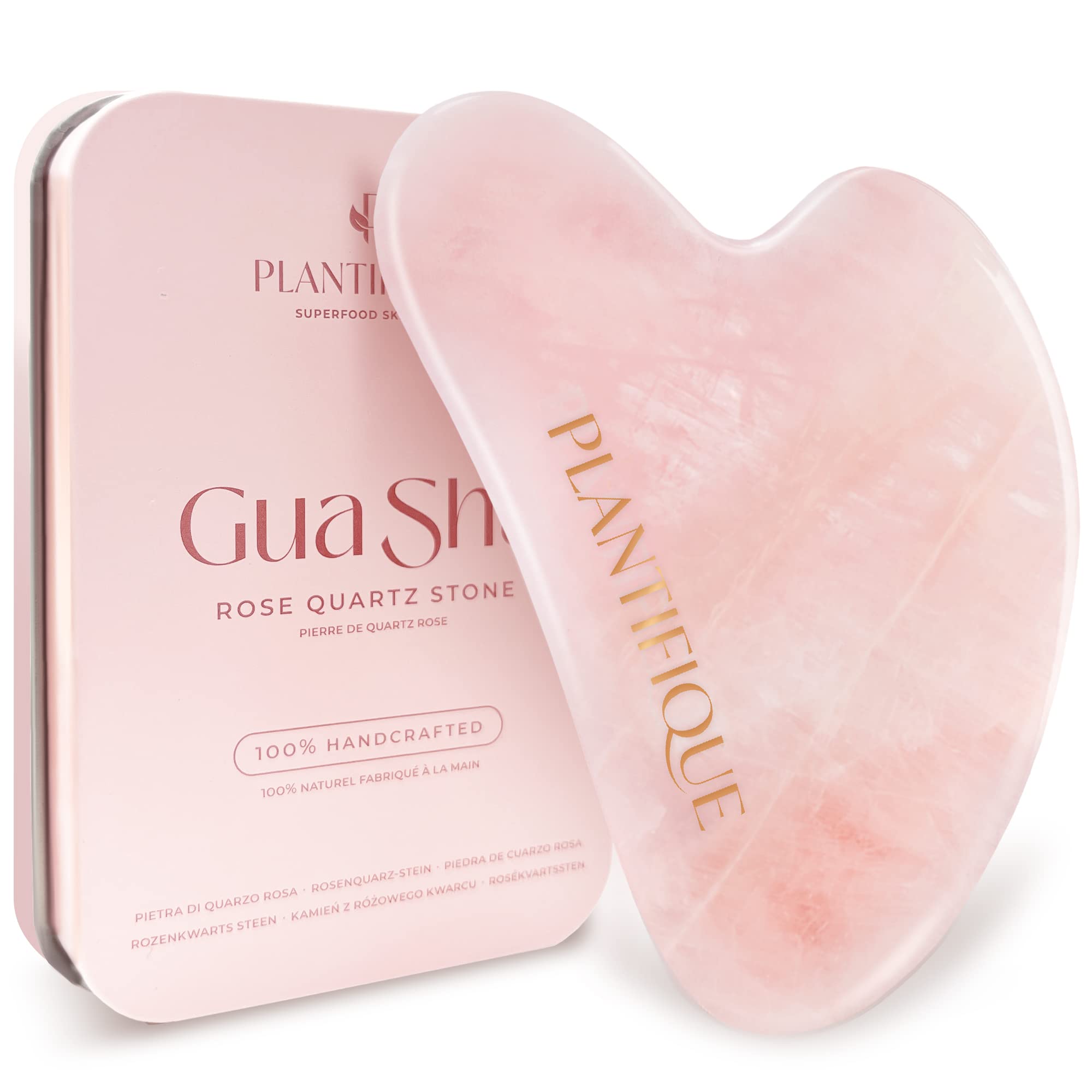 Plantifique Rose Quartz Guasha Tool calming effect during routine rituals