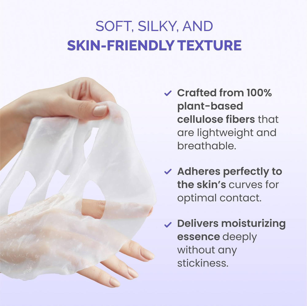 PLANTIFIQUE single-use mask sheet closeup for mess-free application