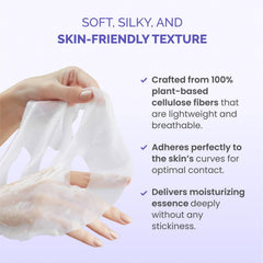 PLANTIFIQUE single-use mask sheet closeup for mess-free application