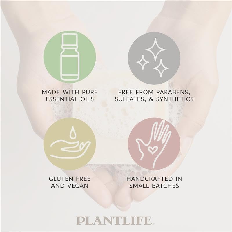 Plantlife Sandalwood Bar Soap 4oz bar ready for bathroom shelf.