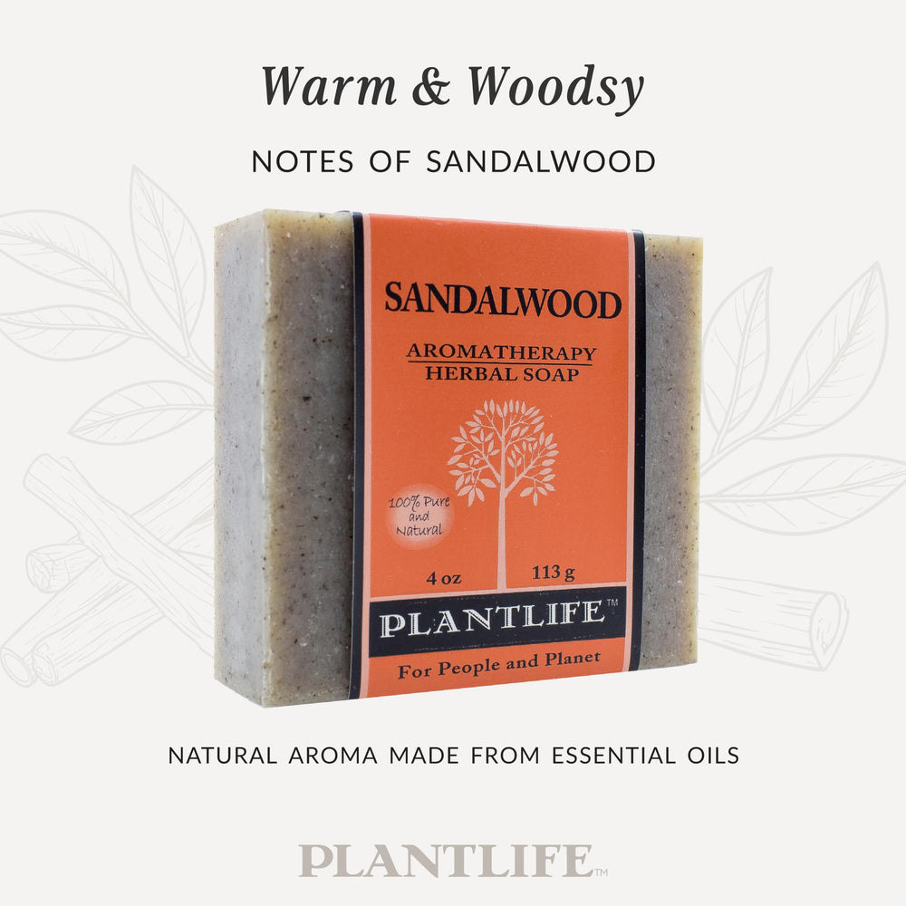 Plantlife Sandalwood Bar Soap demonstrates cold processing to preserve natural goodness.