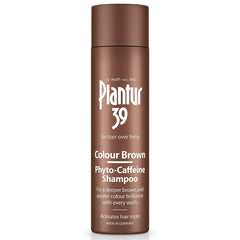 Plantur 39 Color Brown Shampoo bottle demonstrates color-safe cleansing for brown hair.