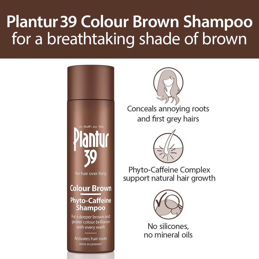 Plantur 39 Color Brown Shampoo foam-lather showing rich cleansing for stronger roots.