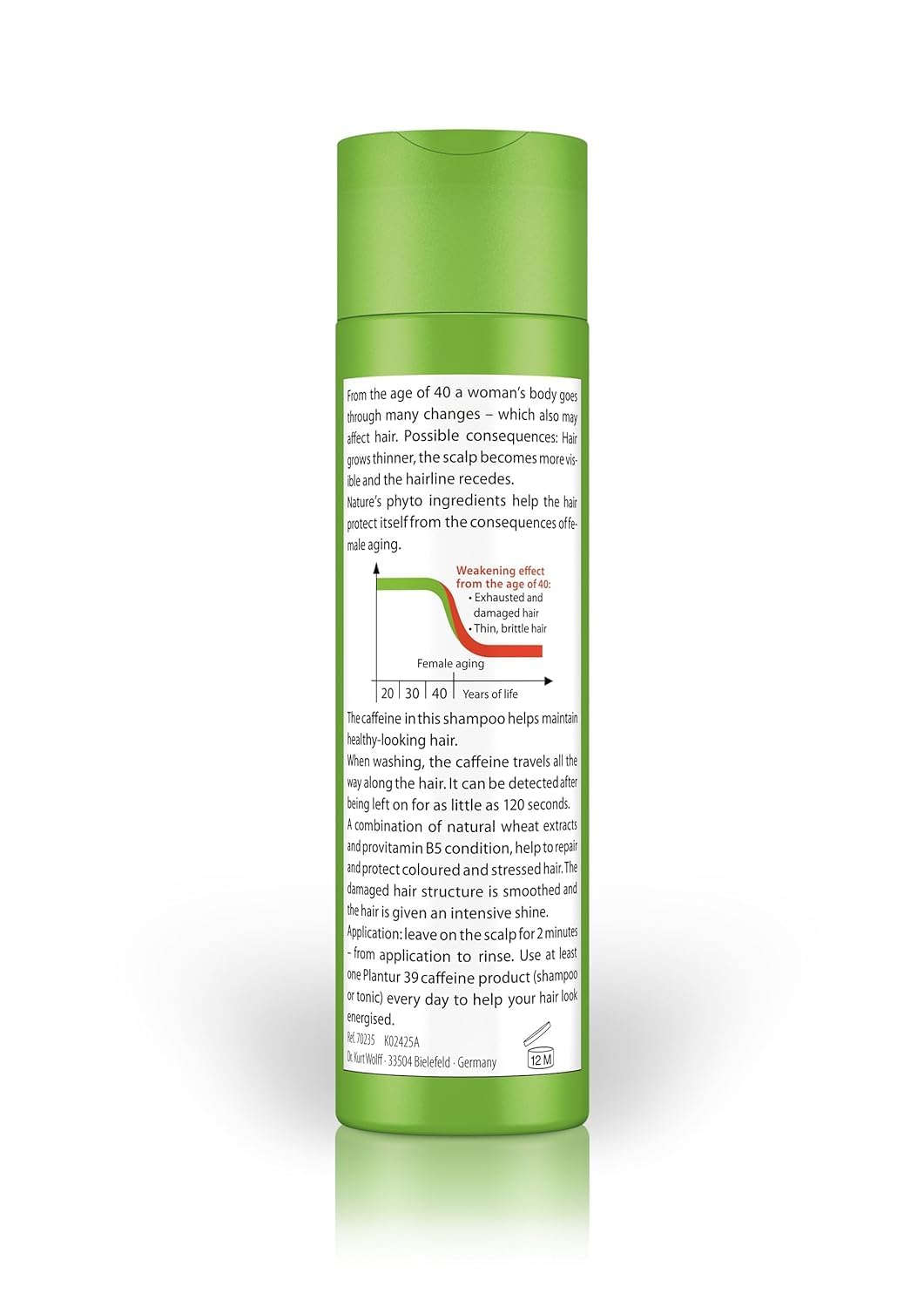 Plantur 39 Phyto-Caffeine Shampoo lathering on scalp to support natural hair growth.