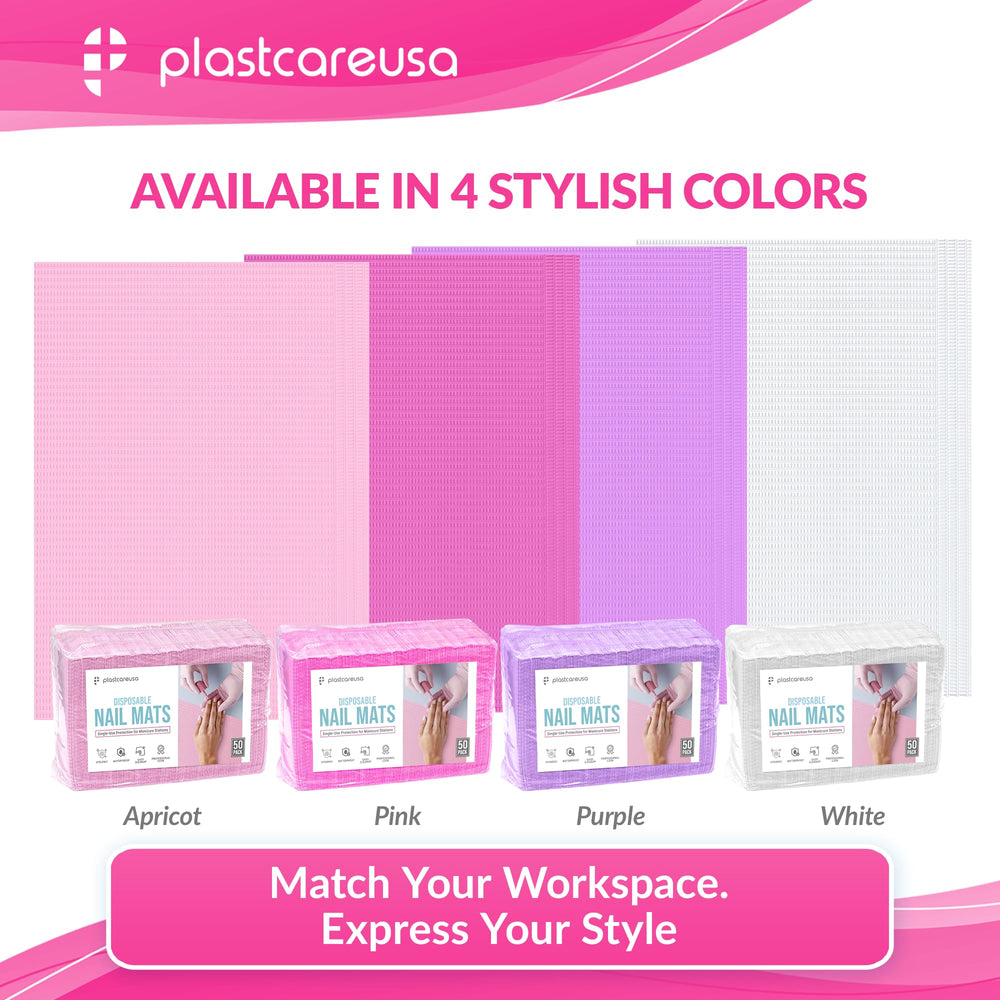 PlastCare USA disposable mats suited for multipurpose beauty tasks like manicures and nail art