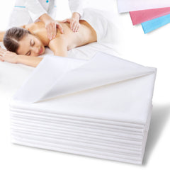 Platonee disposable bed sheets 31x78 white pack for quick spa setup and hygiene