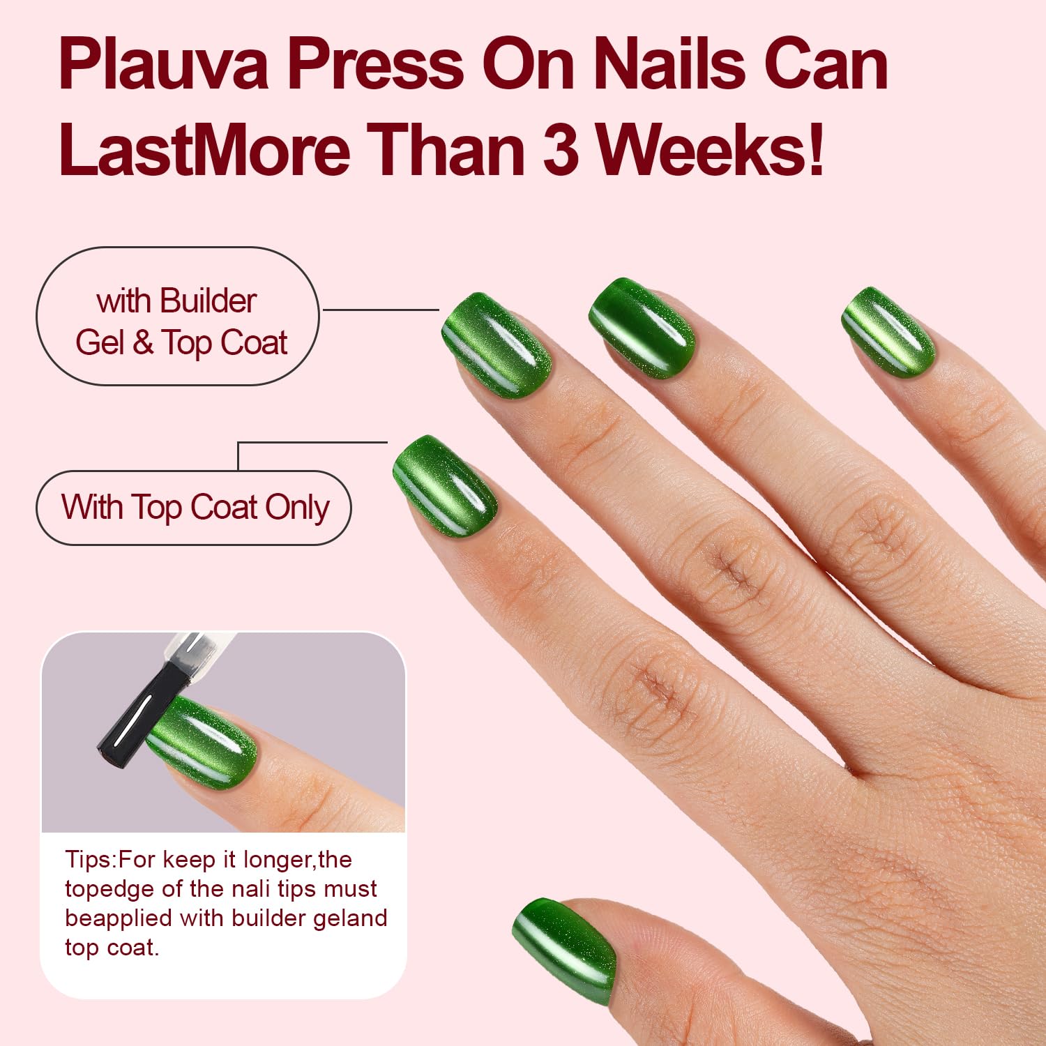 Plauva Cat Eye nails promise long wear beyond 3 weeks with proper care