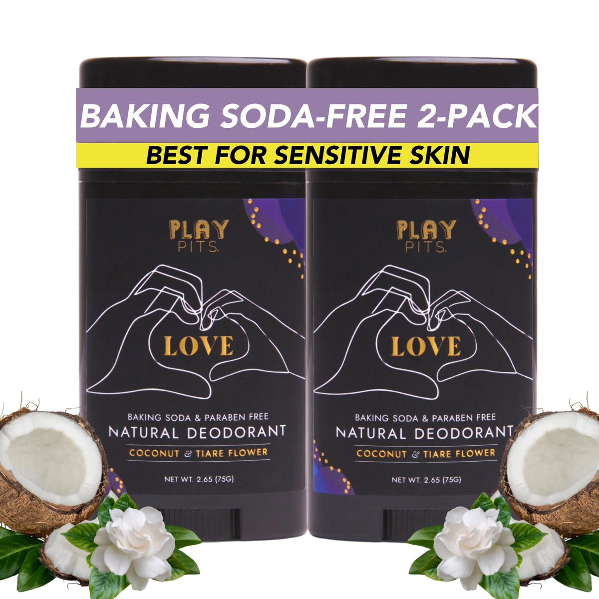 Play Pits Love Scent deodorant 2-pack front view for all ages