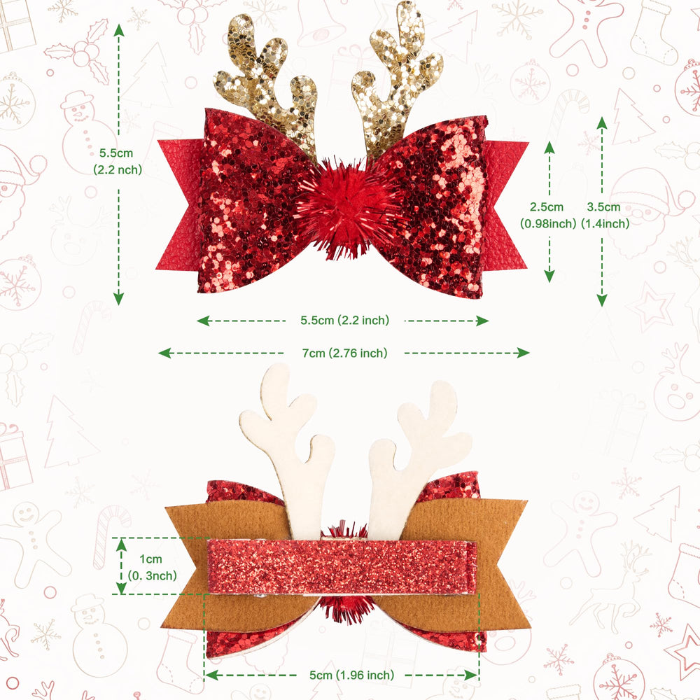 Playful Cat sequin glitter bow clip adds holiday sparkle to hairstyles