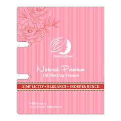 PleasingCare Rosy oil blotting paper dispenser demonstrates one-sheet convenience for zero-waste touch-ups.
