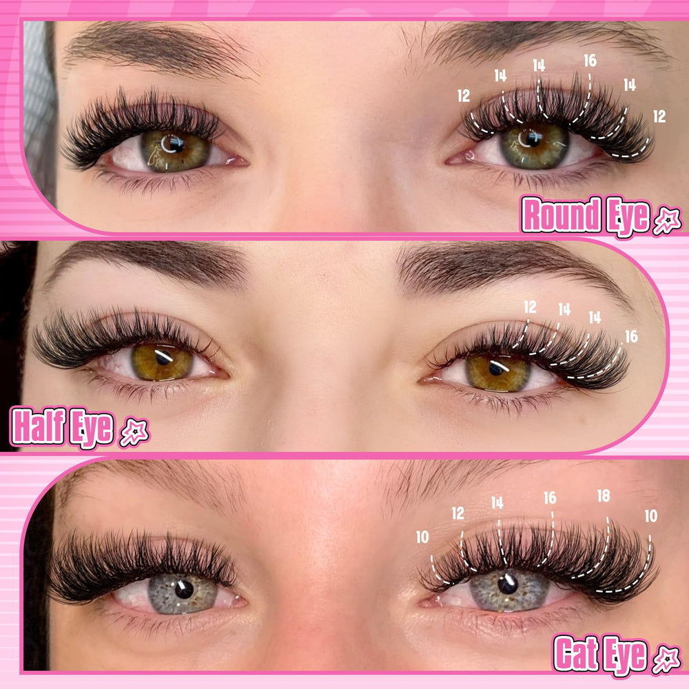 Pleell wispy cluster lashes 6D for enhanced volume and lightweight comfort.