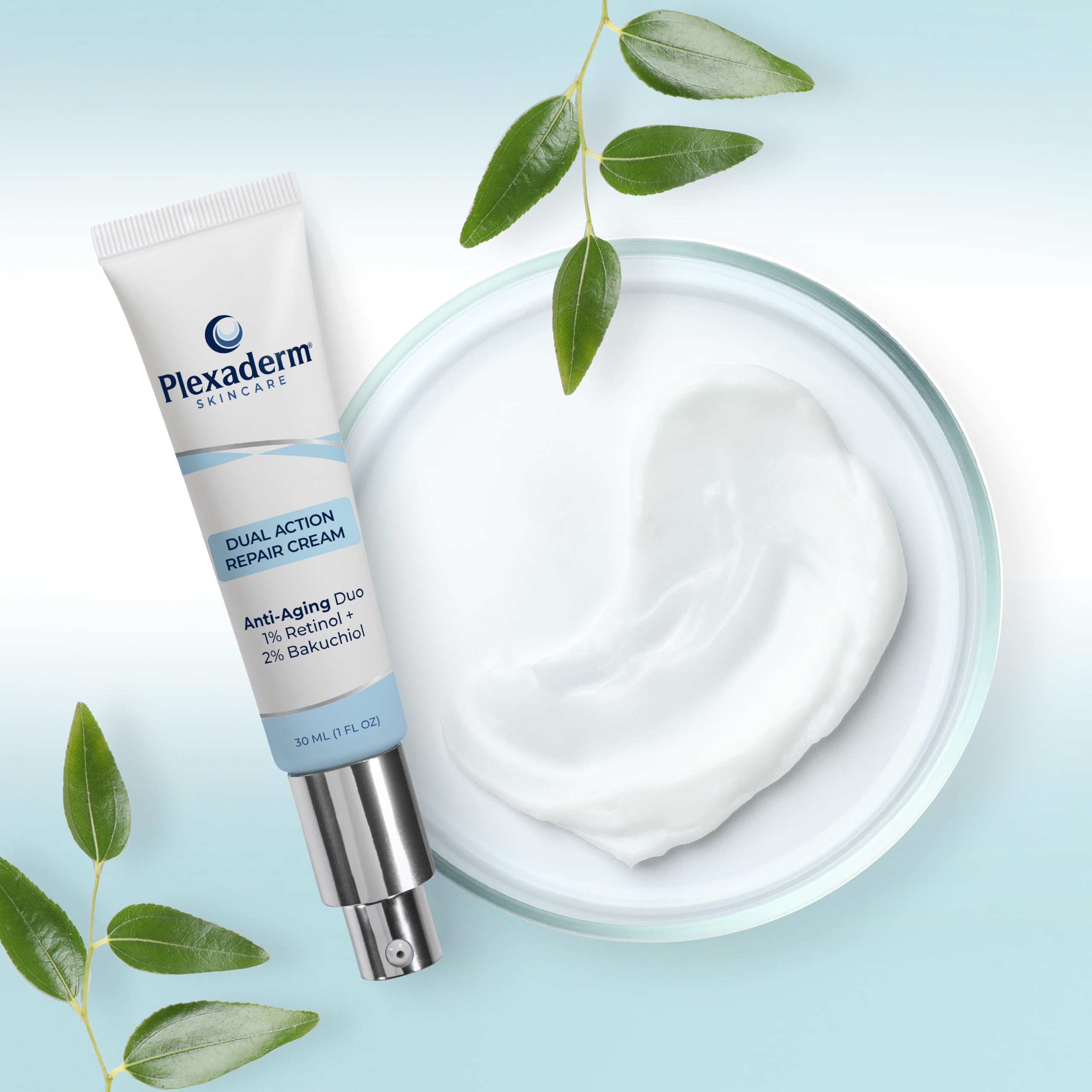 Plexaderm cruelty-free USA-made packaging closeup.