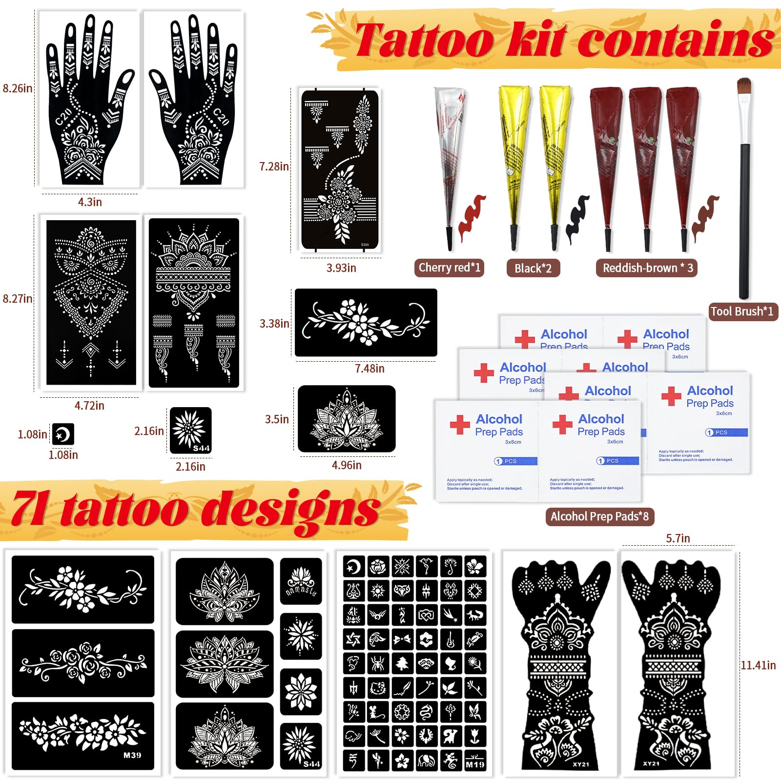 PllusJoys large hand designs showcase bold, decorative options for statement body art.