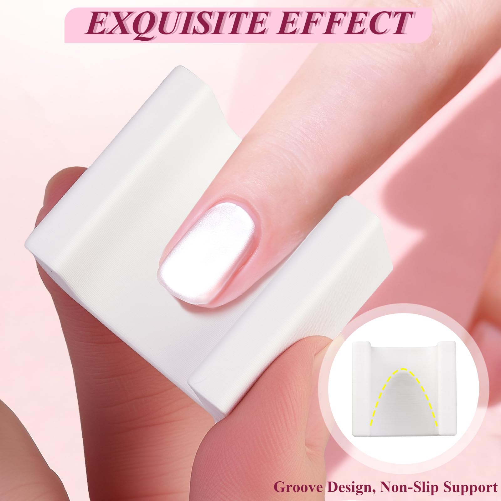 Plman Cat Eye Magnet anti-slip design stabilizes fingers during nail art.