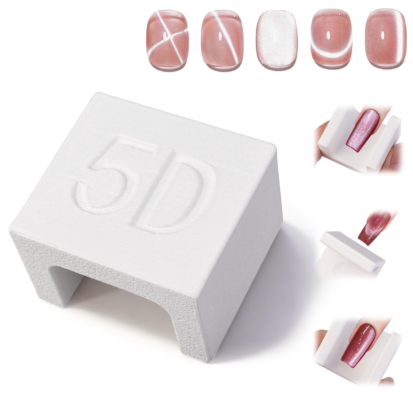 Plman Cat Eye Magnet demonstrates the French cat eye effect for crisp, professional-looking nails.