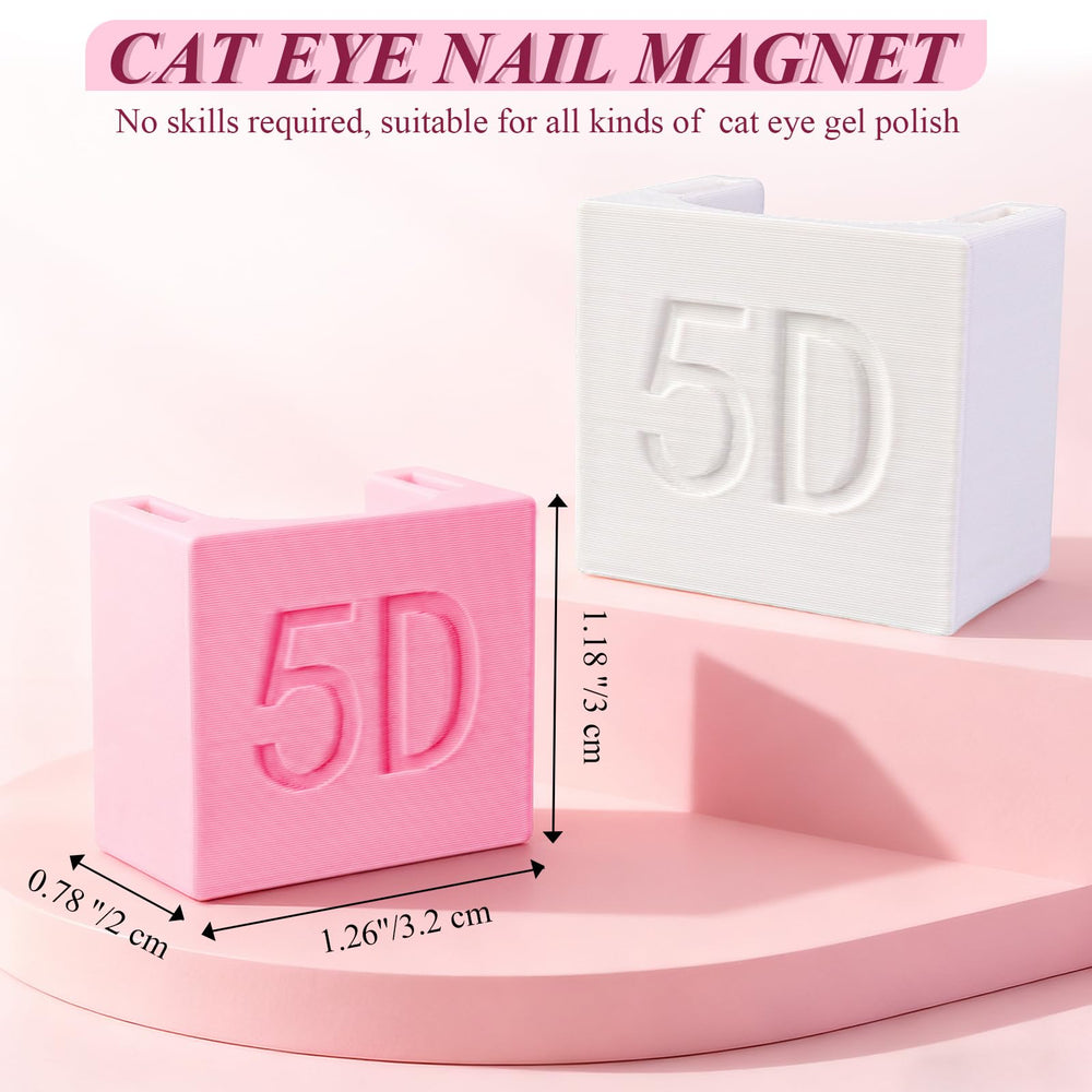 Imán portátil de uñas ojo de gato rosa, ideal para viaje o salón.