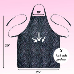Plum Hill Black Leopard Apron one-size-fits-most with adjustable ties