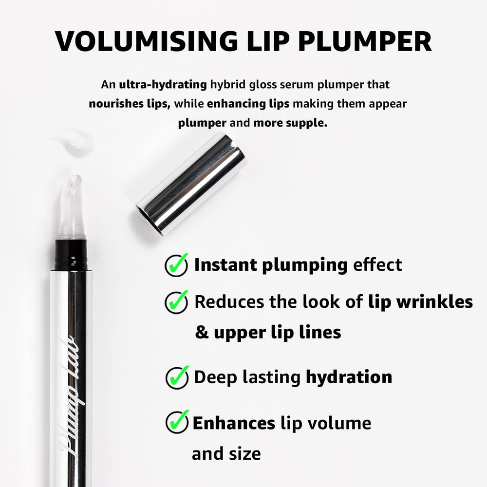 Plump Lab Lip Plumper Gloss clear wand ready for precise, smooth application.