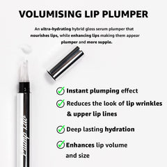 Plump Lab Lip Plumper Gloss clear wand ready for precise, smooth application.