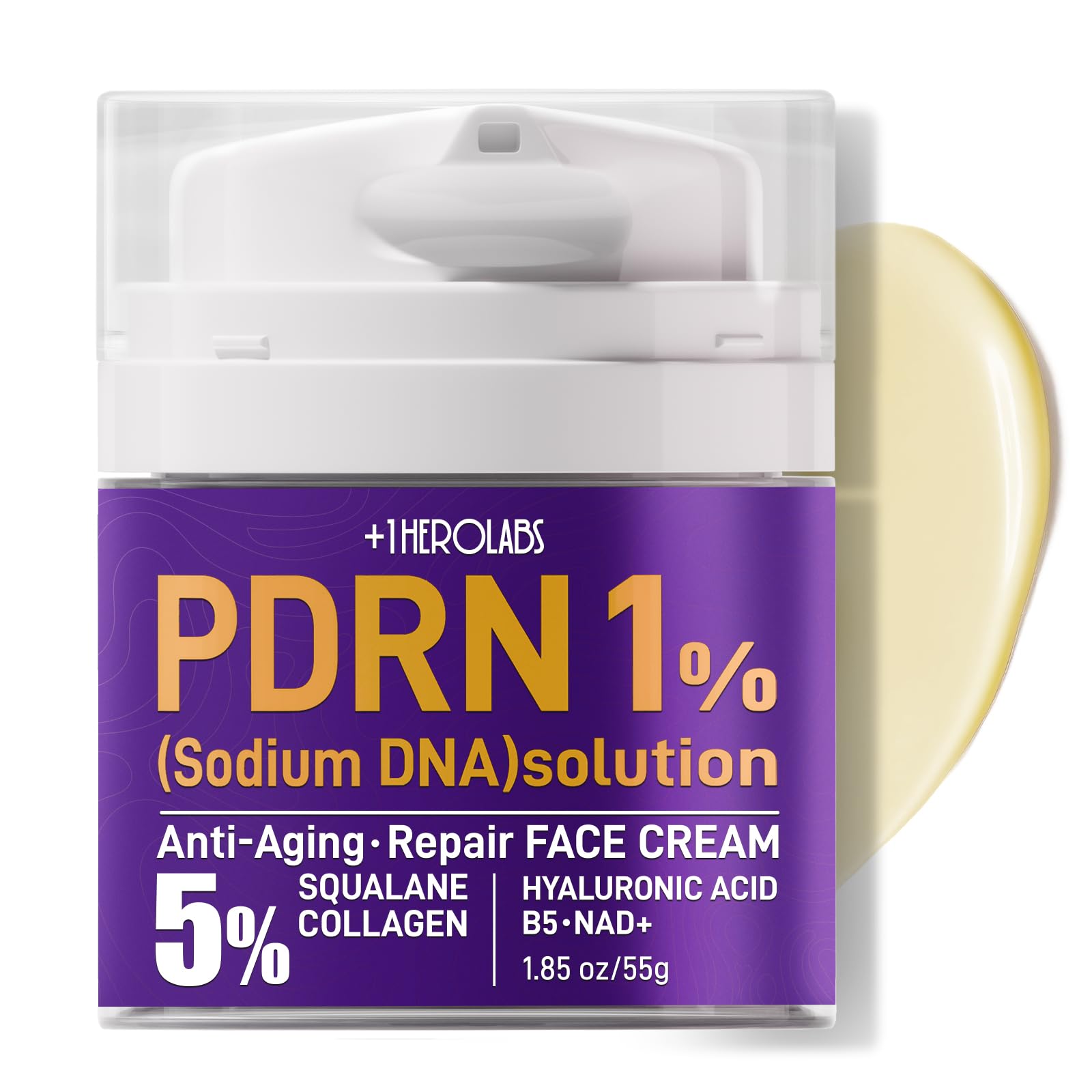 Plus1Herolabs PDRN Anti-Aging Cream with SPF 30 day-use reminder for routine