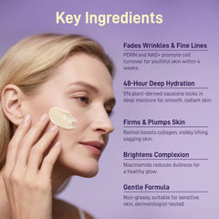 Plus1Herolabs PDRN Anti-Aging Cream texture swirl demonstrating silky moisture