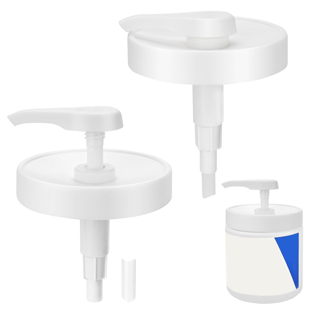 Plus tard pump lid fits CeraVe 19oz jars for precise dispensing and reduced waste.