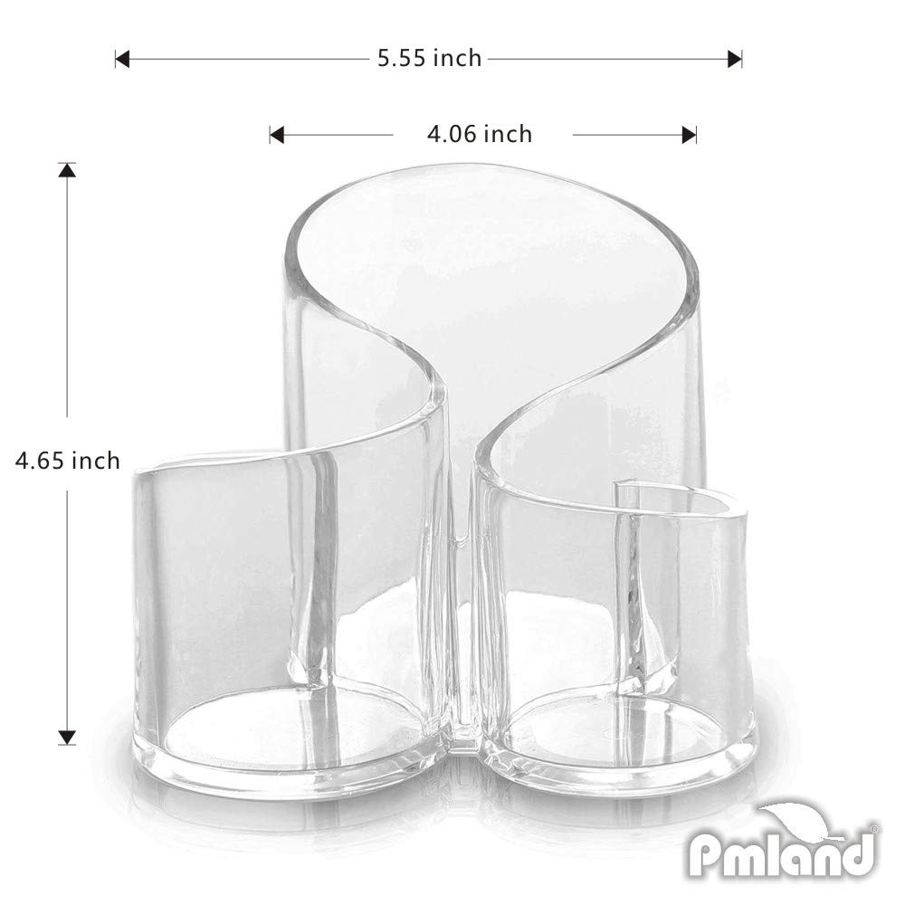 PMLAND large wavy acrylic makeup brush holder brush array storage for long-handled tools.