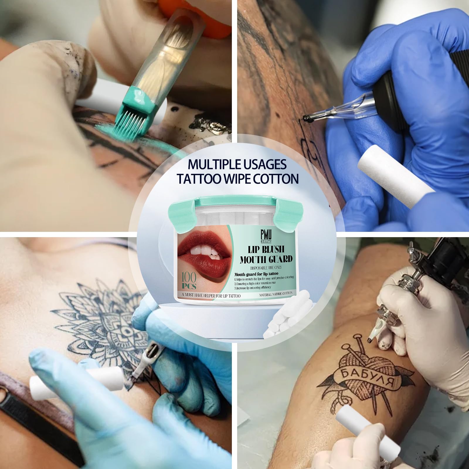 PMUBEAUTY lint-free cotton stick ideal for wiping excess ink and oils.
