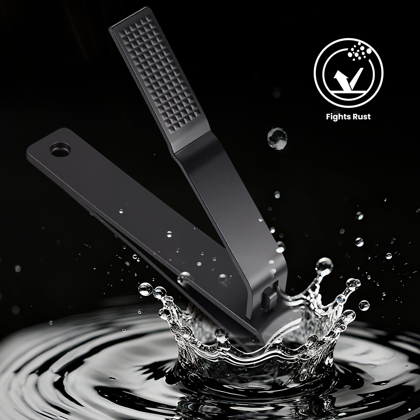 Pmyuent black nail clipper (small) for fingernails with ergonomic grip and control