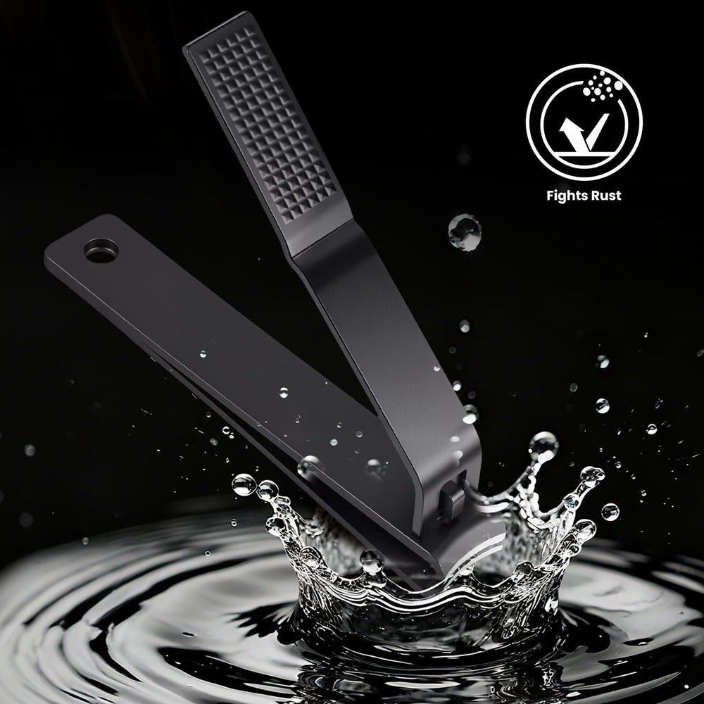 Pmyuent black nail clipper (small) for fingernails with ergonomic grip and control