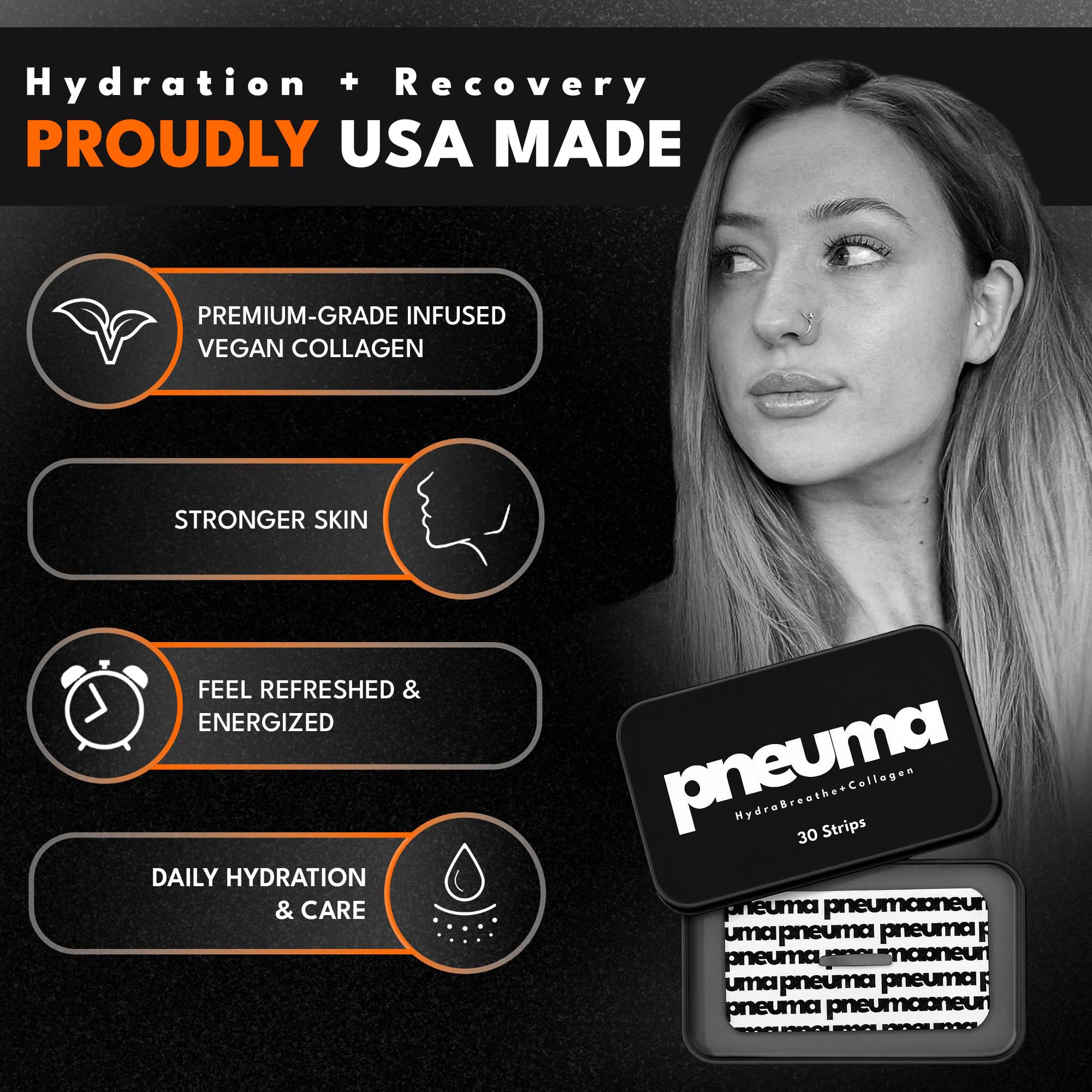 PNEUMA vegan collagen strips latex-free materials suitable for sensitive skin