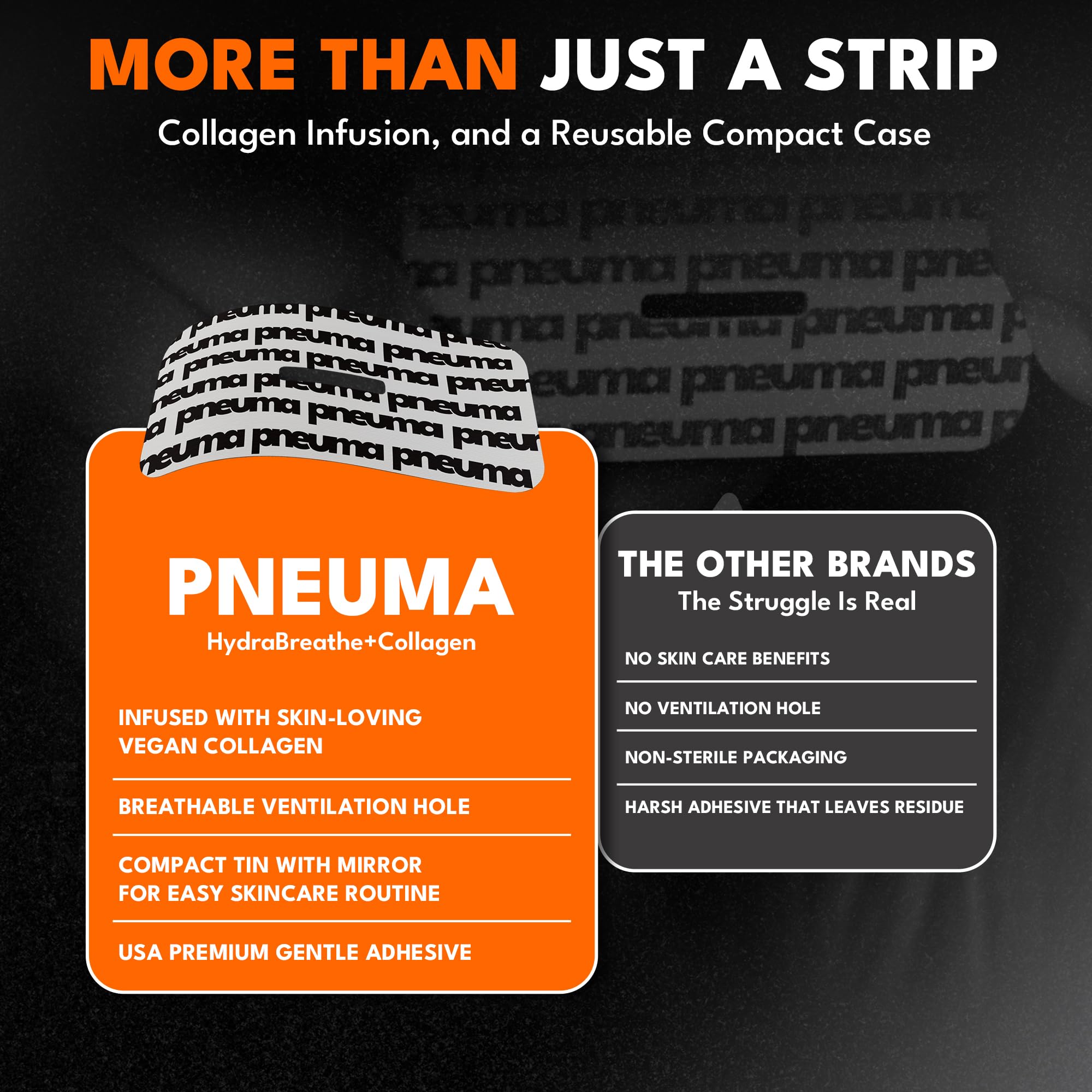 PNEUMA vegan collagen strips night-application for nourished skin while you sleep