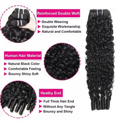 PNKHB Burmese curly bundles 20-inch bounce close-up highlights soft, shiny texture.