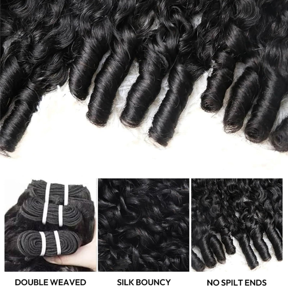 PNKHB Burmese curly bundles 22-inch spiral-end curls blend naturally for volume.