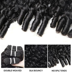 PNKHB Burmese curly bundles 22-inch spiral-end curls blend naturally for volume.