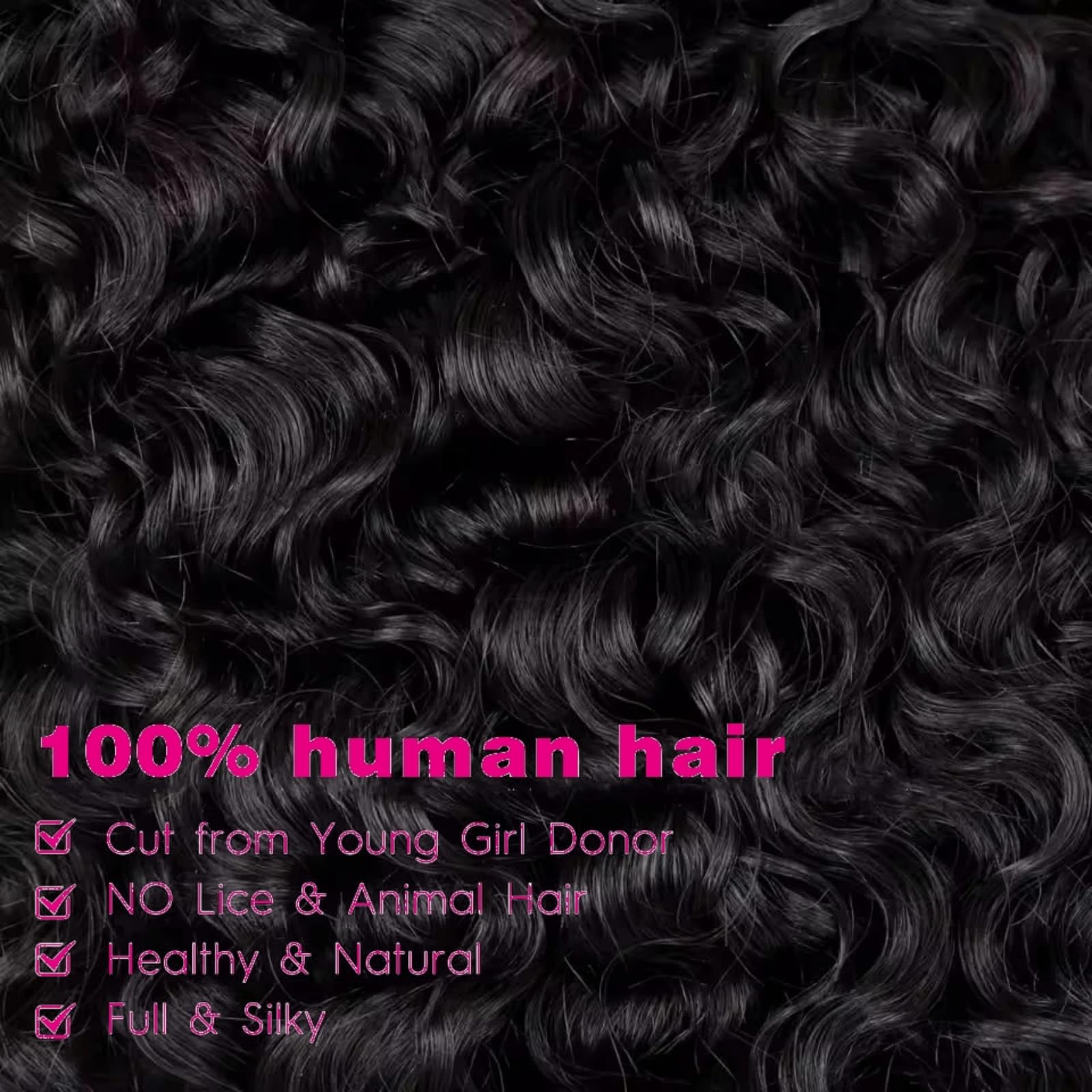 PNKHB Burmese curly bundles 26-inch one-direction cuticle reduces tangling and shedding.
